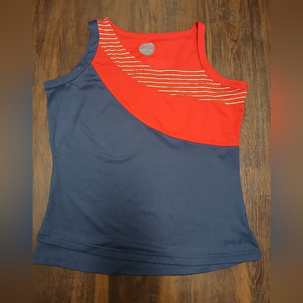 bolle Navy and Red Colorblock Athletic Tank Top